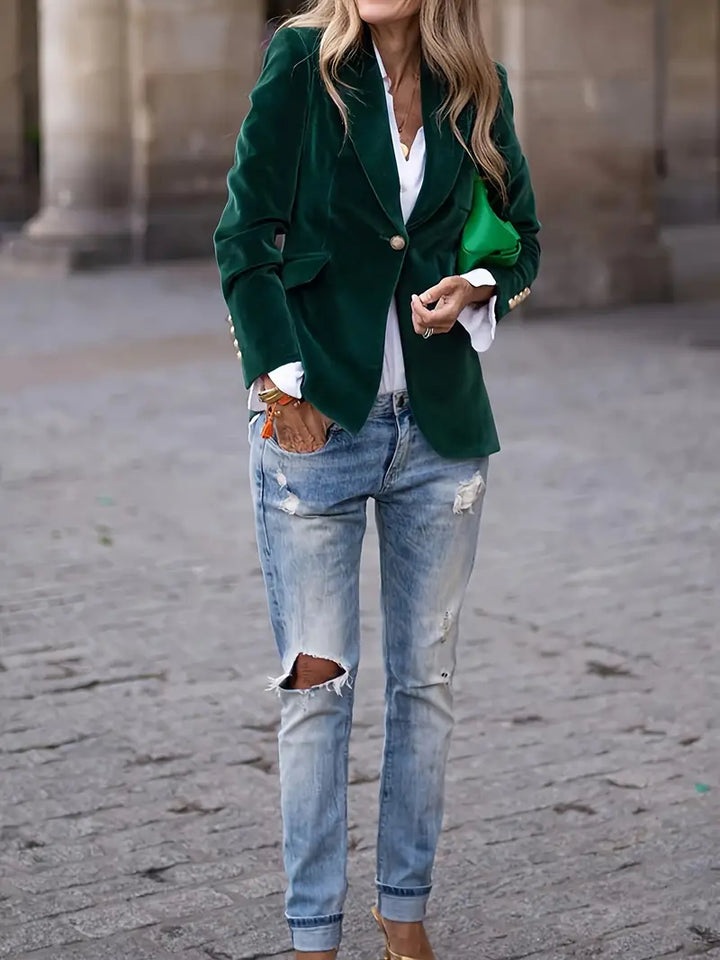 Mabel Elegant Velvet Blazer