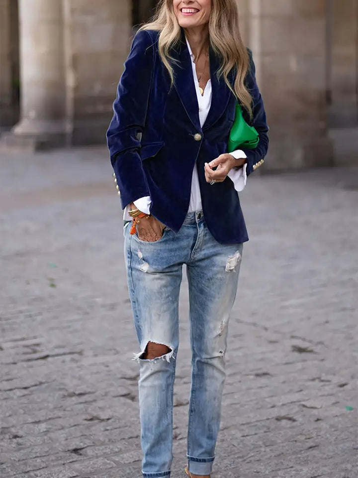 Mabel Elegant Velvet Blazer