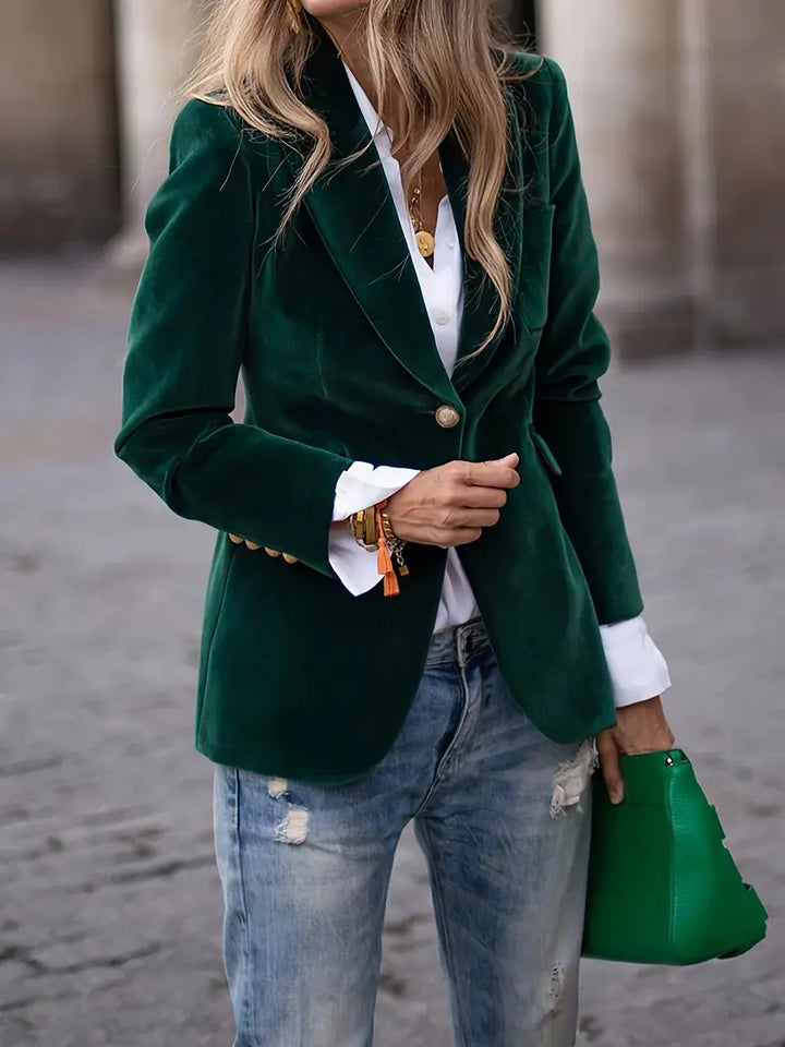 Mabel Elegant Velvet Blazer