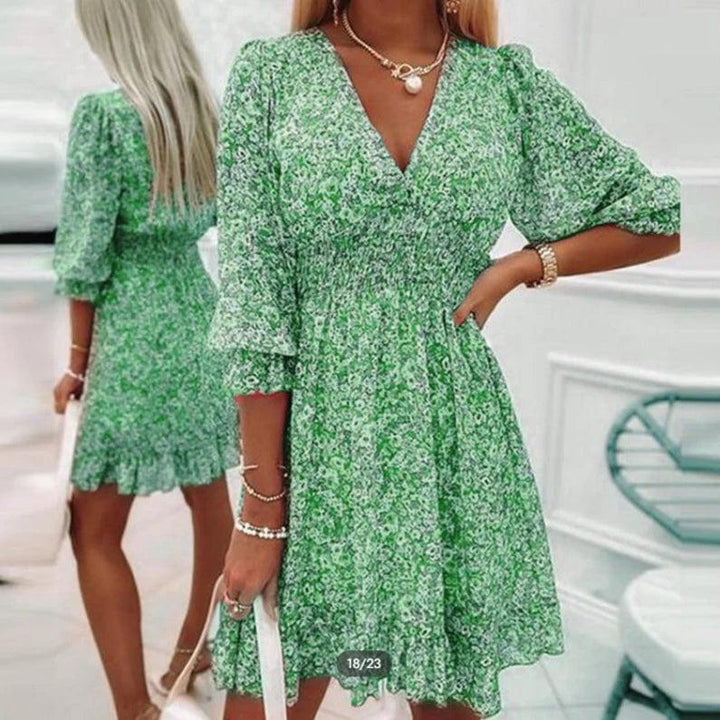 Solene | Elegant Floral Midi Dress