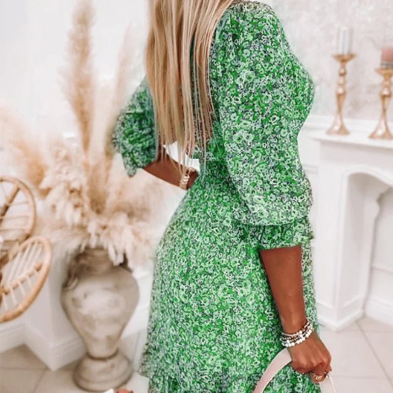 Solene | Elegant Floral Midi Dress