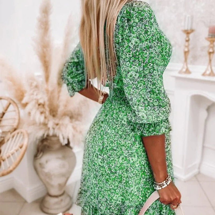 Solene | Elegant Floral Midi Dress