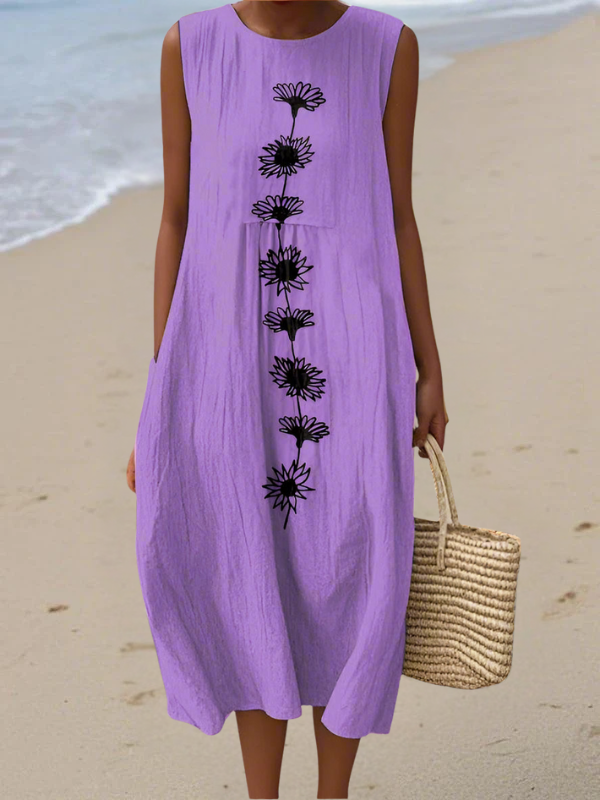 Rea Violet Bloom Midi Dress