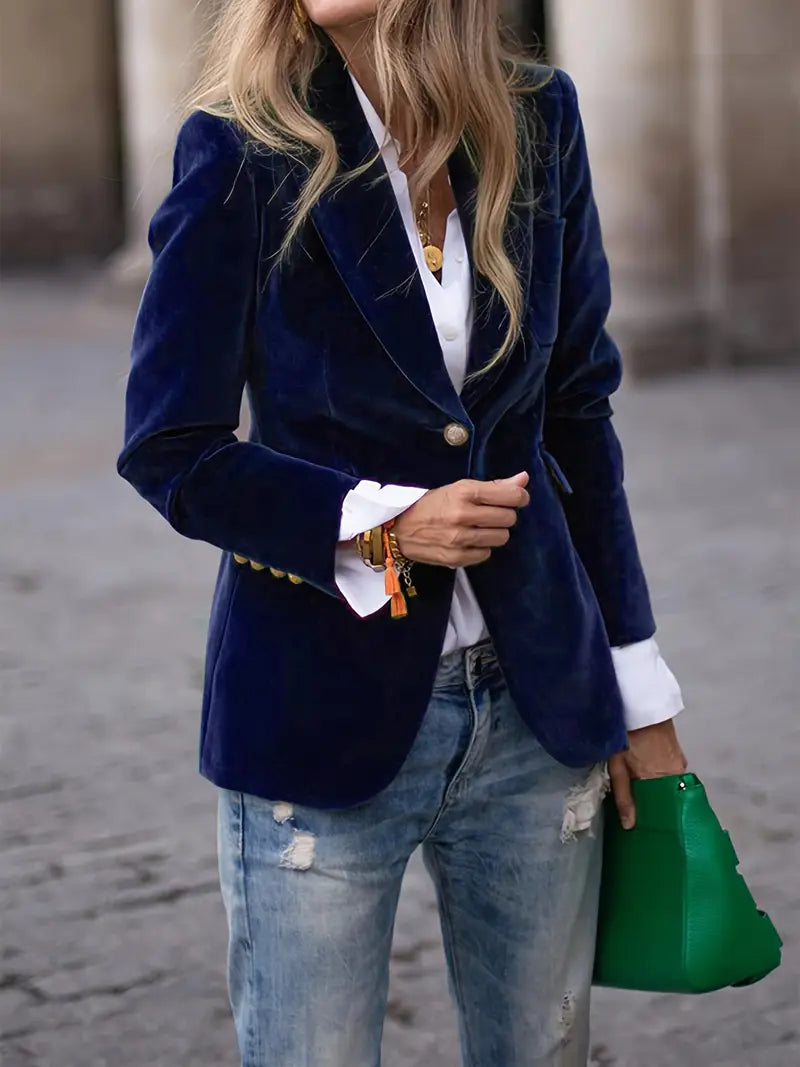 Mabel Elegant Velvet Blazer