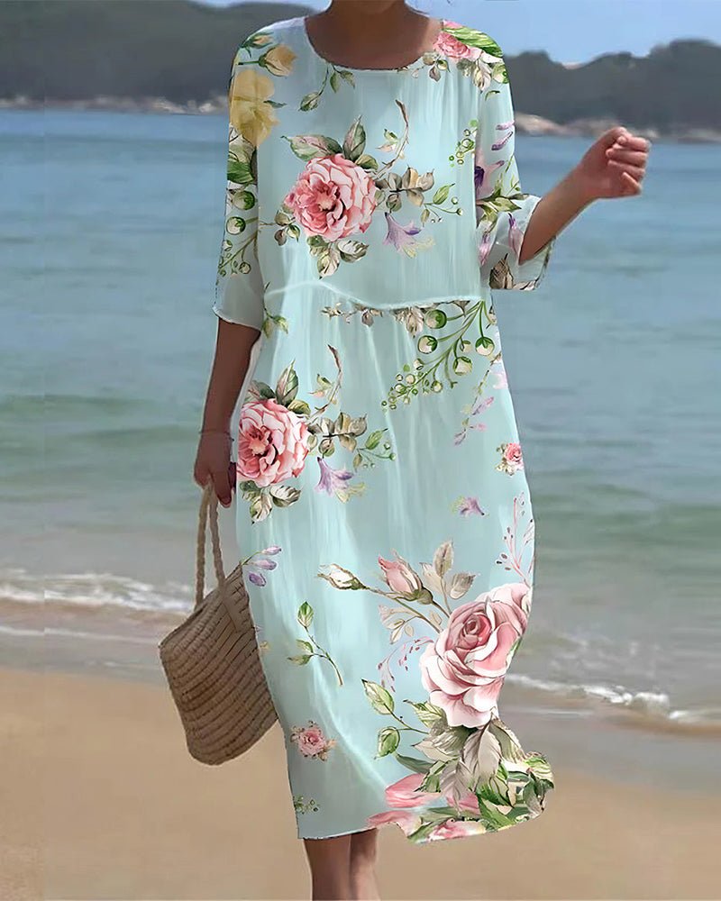 Keira | Sunset Bloom Midi Dress