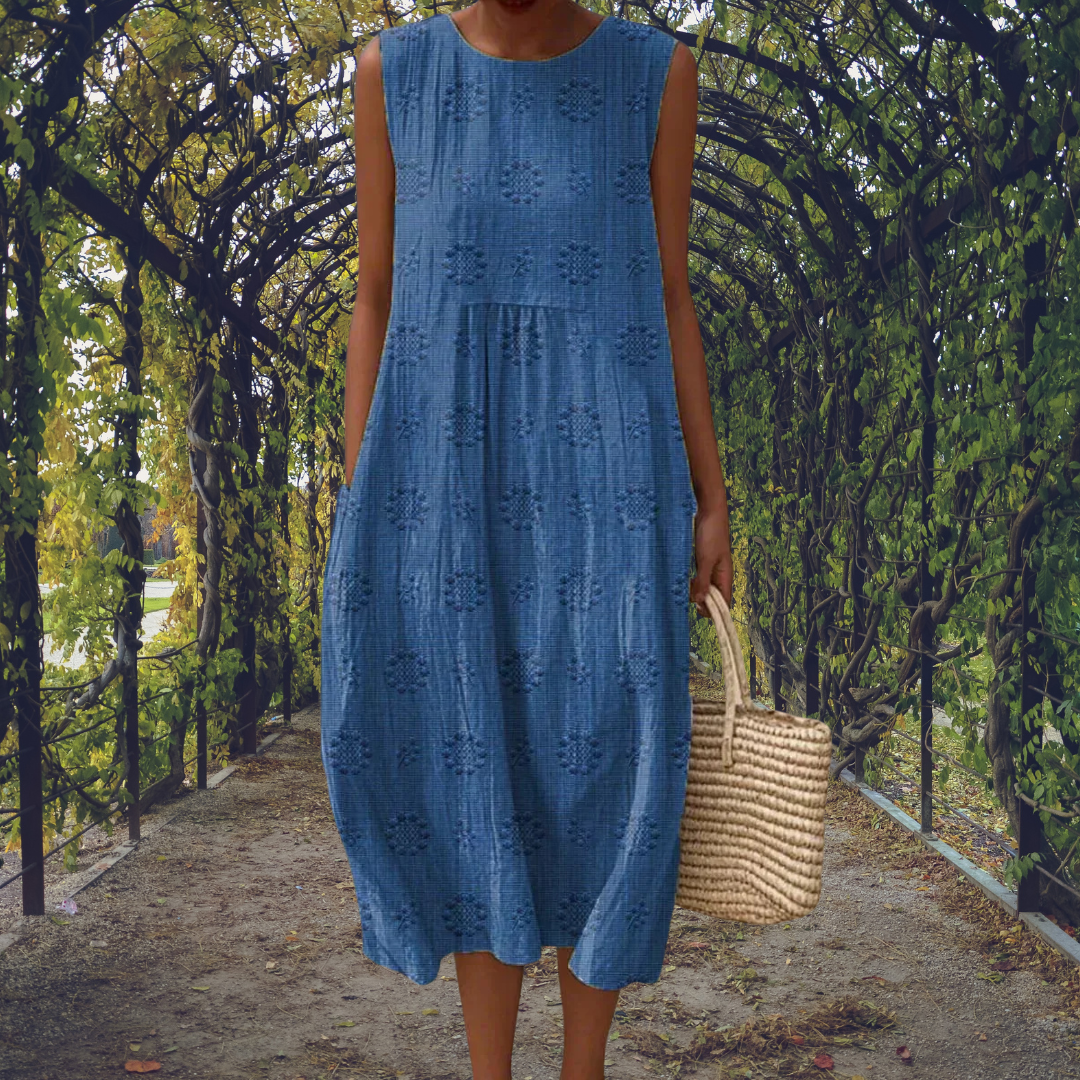 Kaelis | Sleeveless Garden Midi Dress