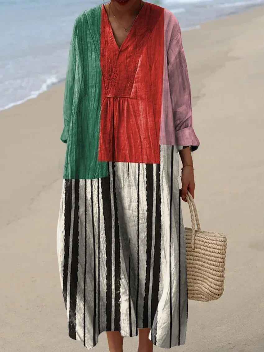 Orlune | Retro Line Midi Dress