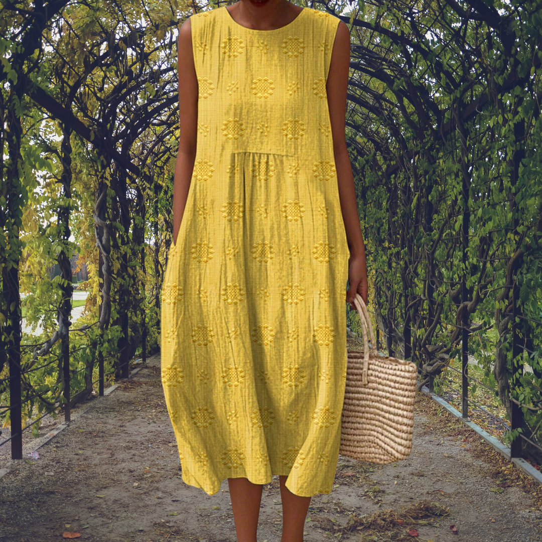 Kaelis | Sleeveless Garden Midi Dress