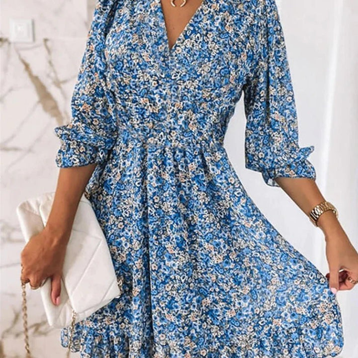 Solene | Elegant Floral Midi Dress