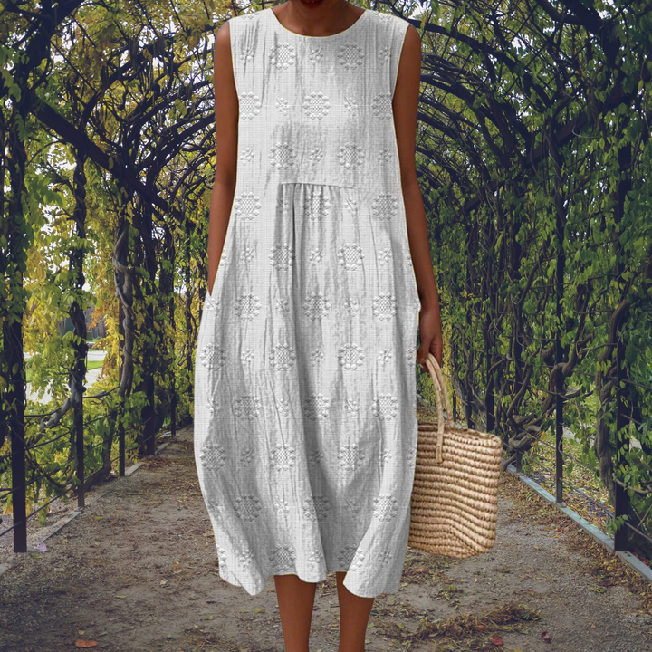 Kaelis | Sleeveless Garden Midi Dress