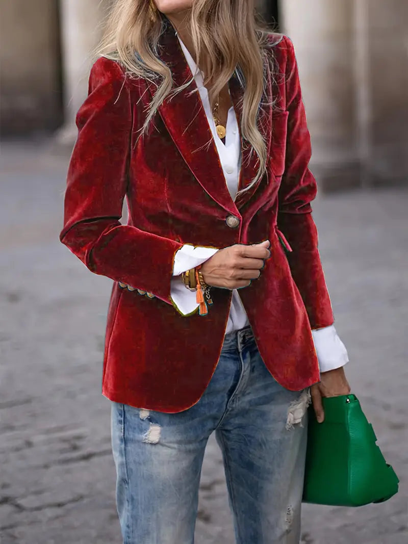 Mabel Elegant Velvet Blazer