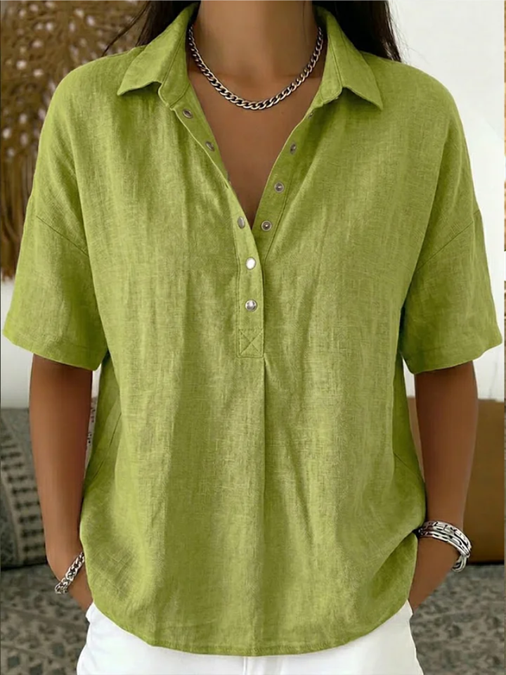 Elara | Relaxed Linen Blouse