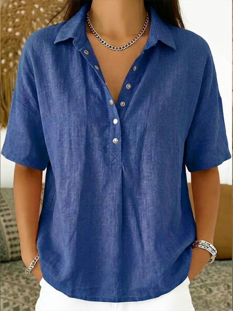 Elara | Relaxed Linen Blouse
