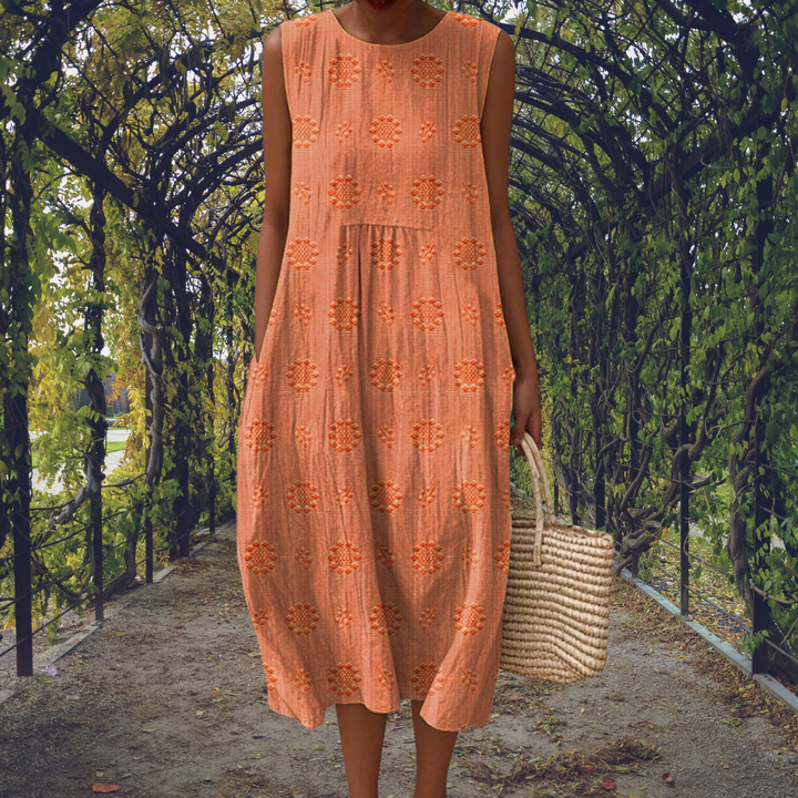 Kaelis | Sleeveless Garden Midi Dress