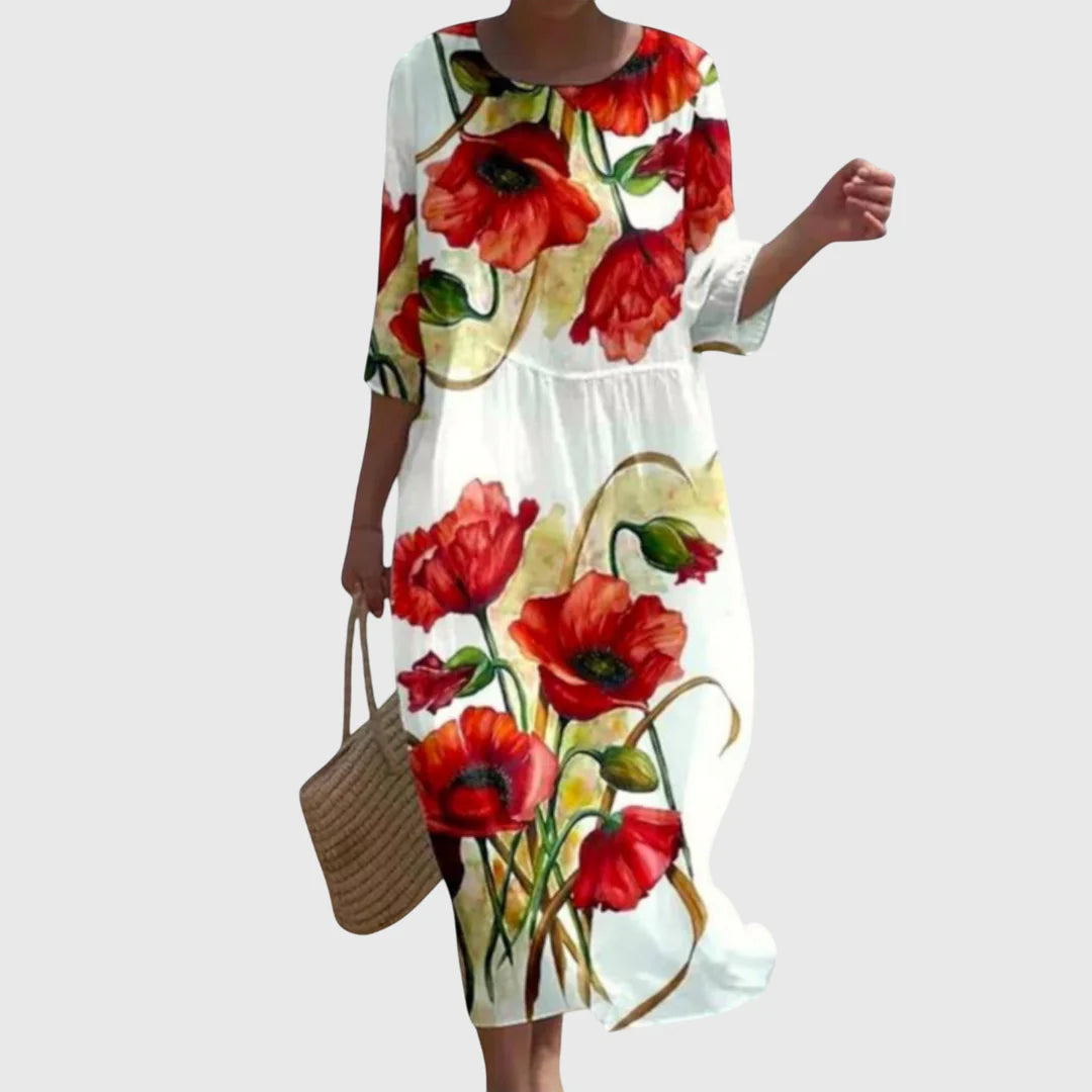 Keira | Sunset Bloom Midi Dress