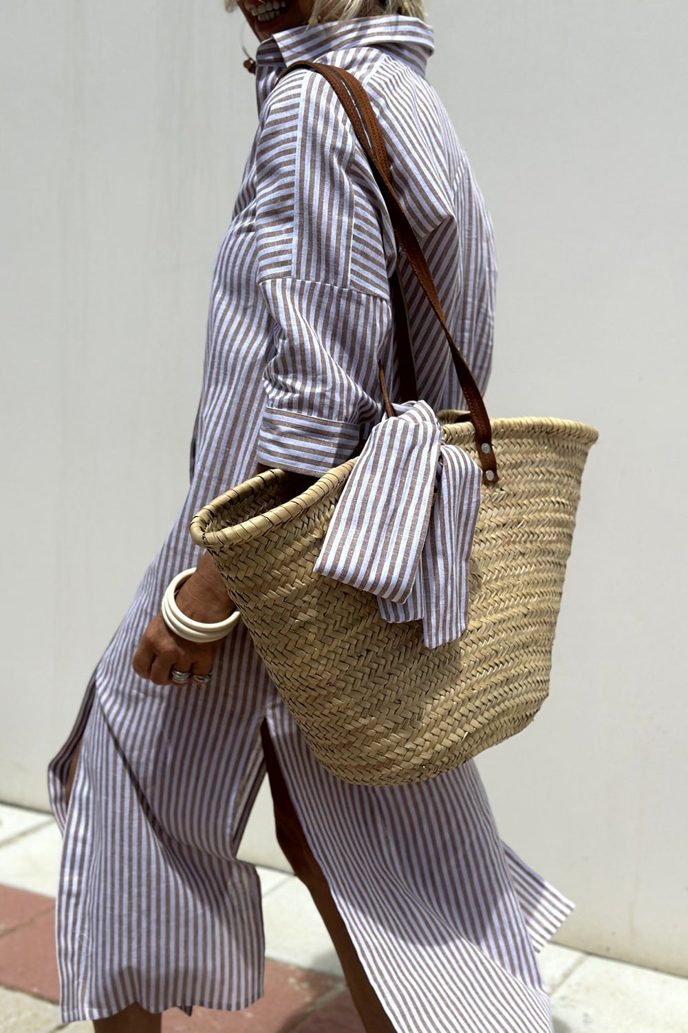 Saphira | Striped Elegance Shirt Dress