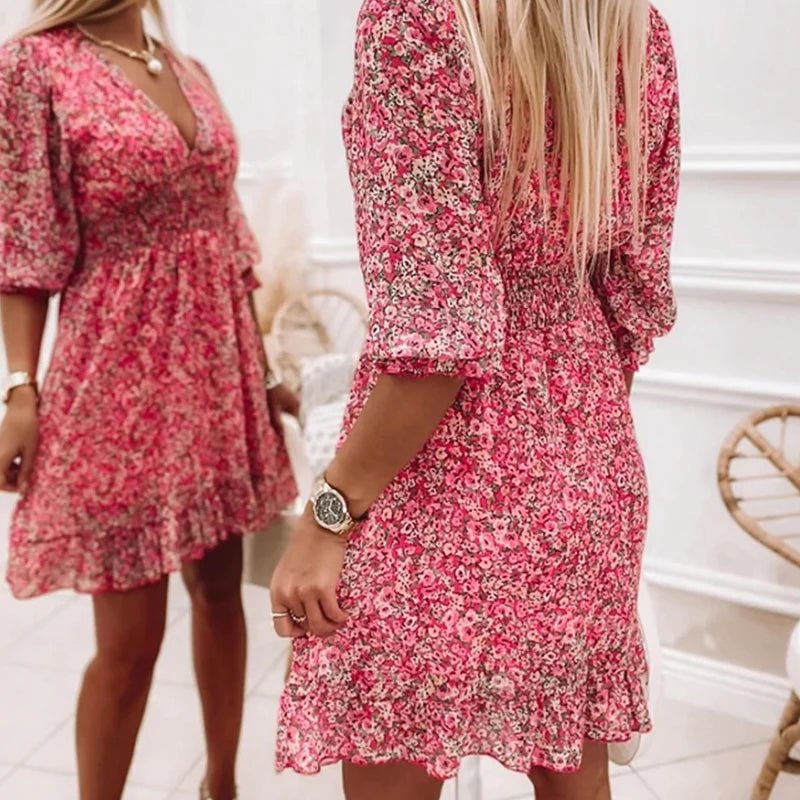 Solene | Elegant Floral Midi Dress