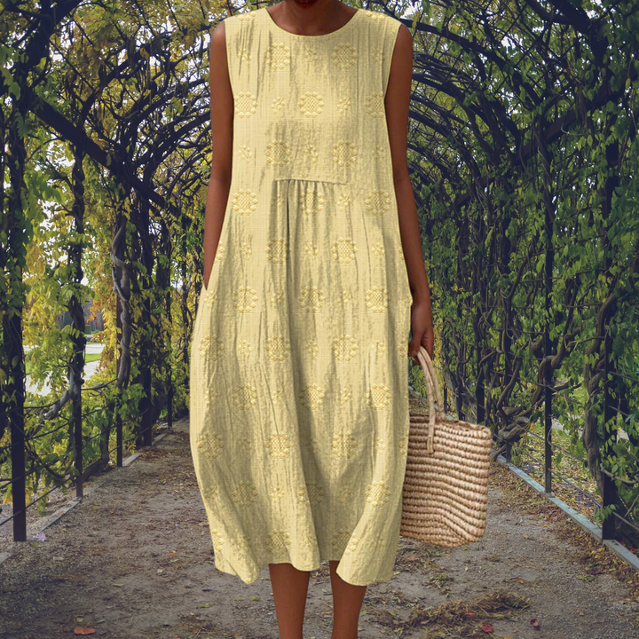 Kaelis | Sleeveless Garden Midi Dress