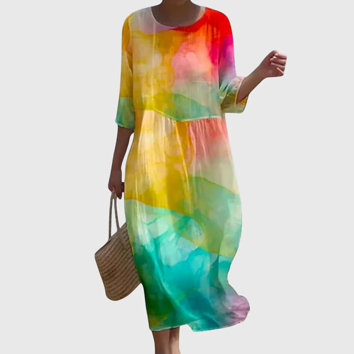 Keira | Sunset Bloom Midi Dress