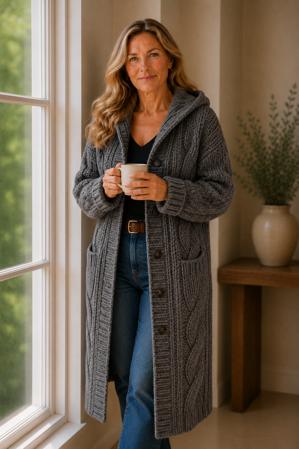 Karina Elegant Coat With Tummy Coverage