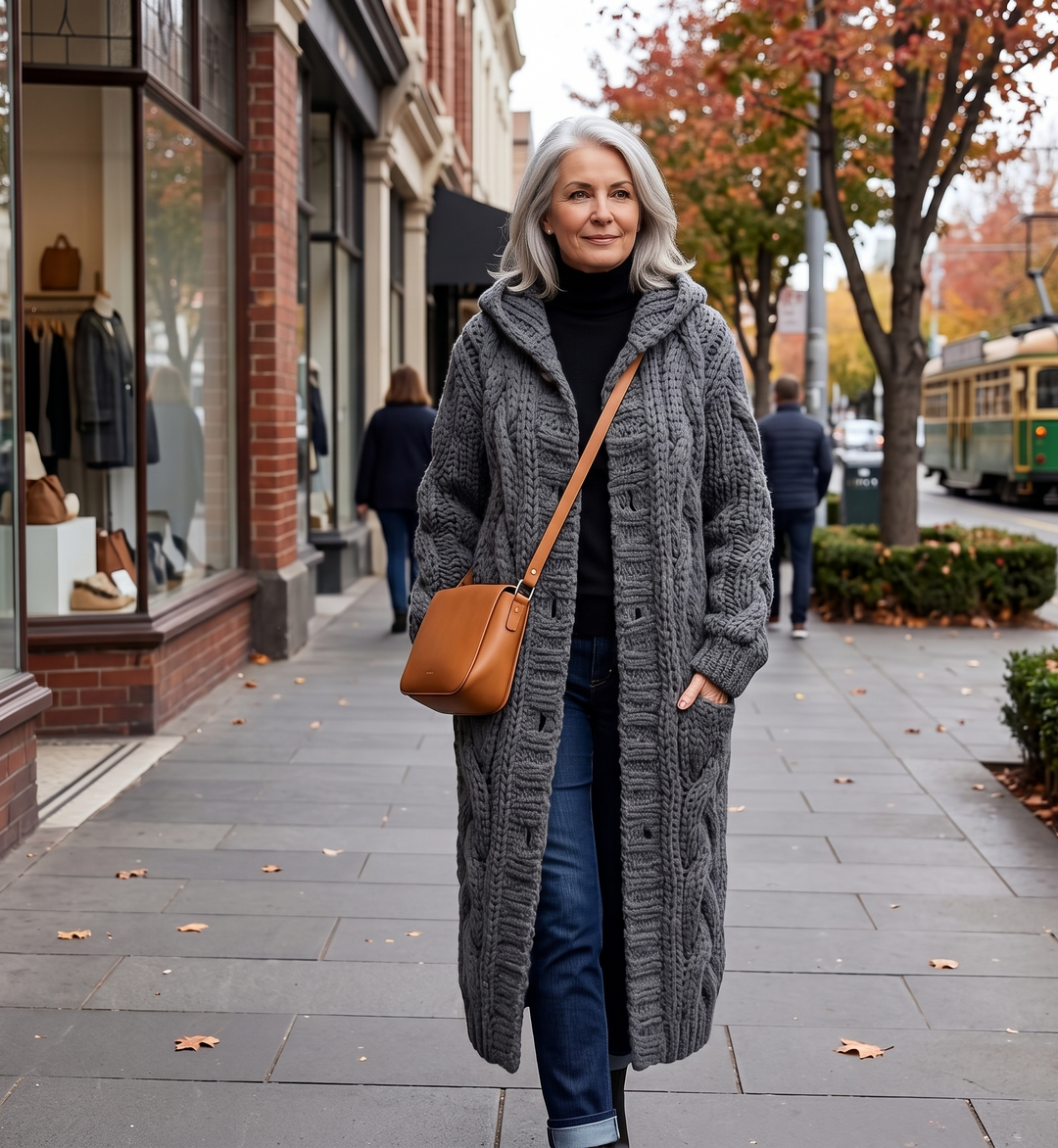 Karina Elegant Coat With Tummy Coverage