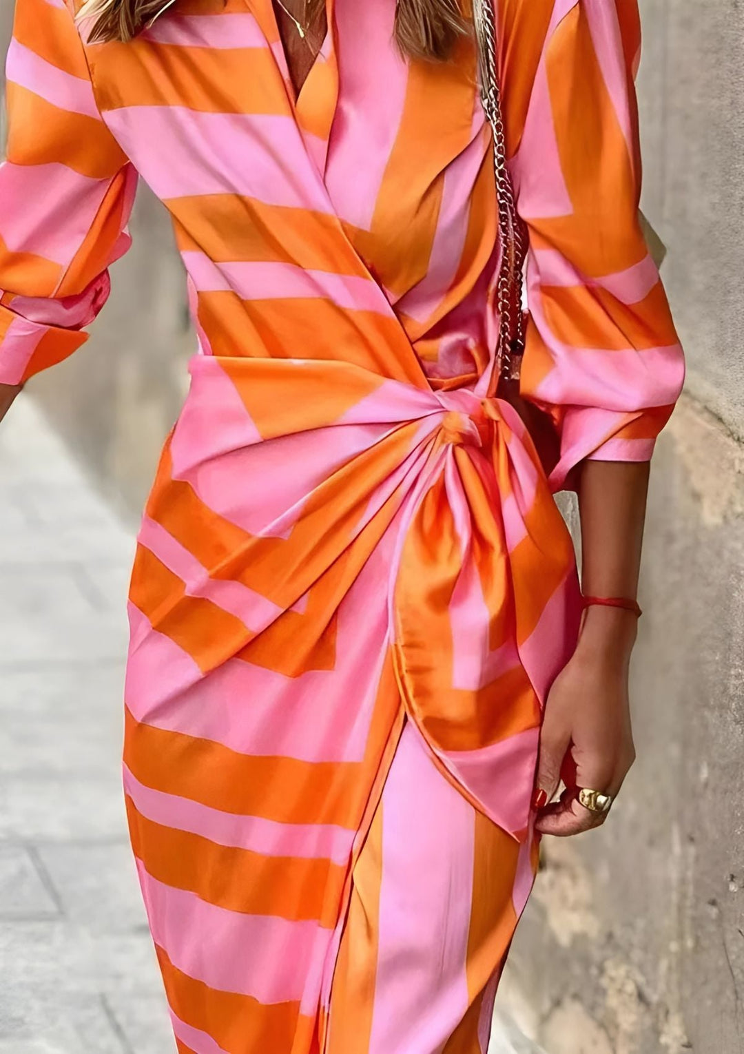 Oliva | Printed Waist-Cinching Shirt Dress