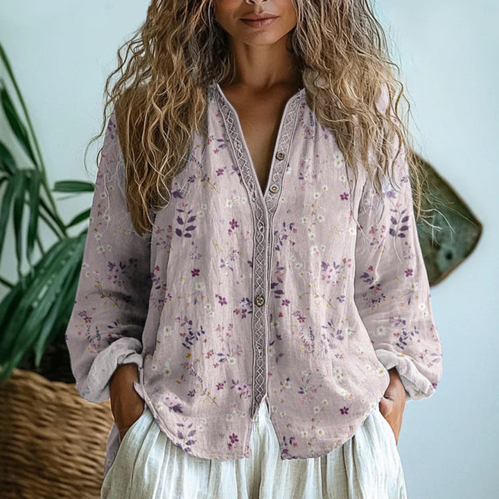 Brianna Vintage Leaf Blouse