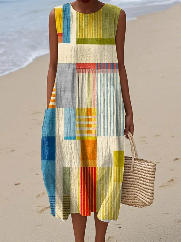 Hazel Geometric Midi Dress