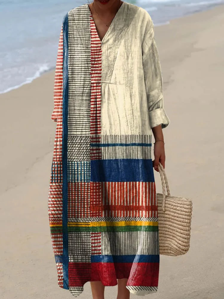 Orlune | Retro Line Midi Dress
