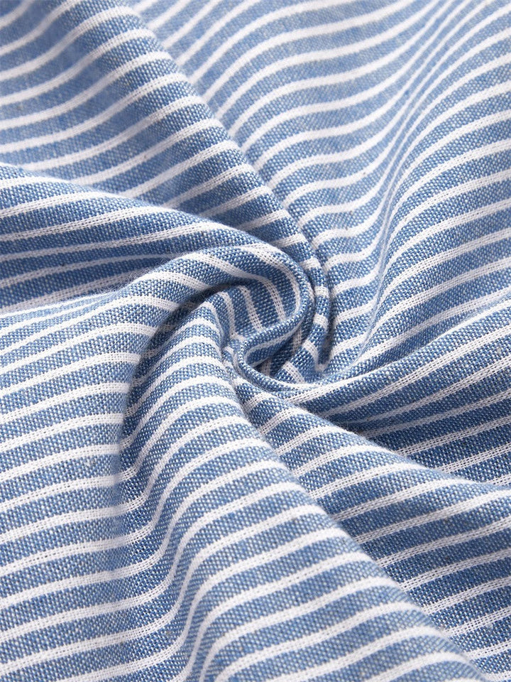 Striped A-Line Midi Dress