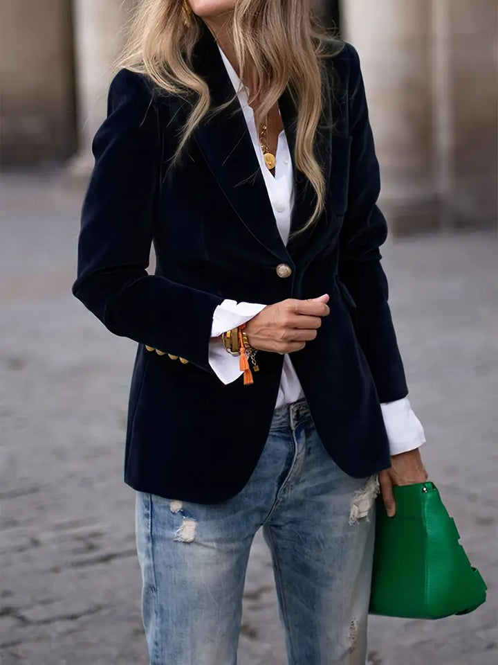 Mabel Elegant Velvet Blazer