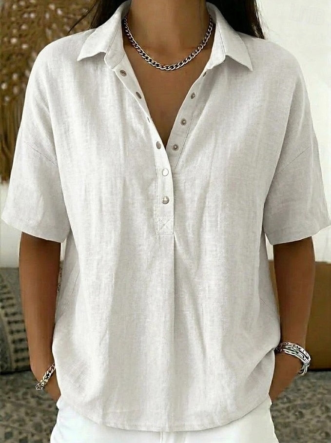 Elara | Relaxed Linen Blouse